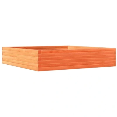 Image of vidaXL Garden Planter Wax Brown 110x110x23 cm Solid Wood Pine