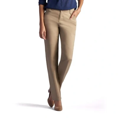 Image of Lee Women’s Relaxed Fit All Day Straight Leg Pant, Flax, 10 Short Brown