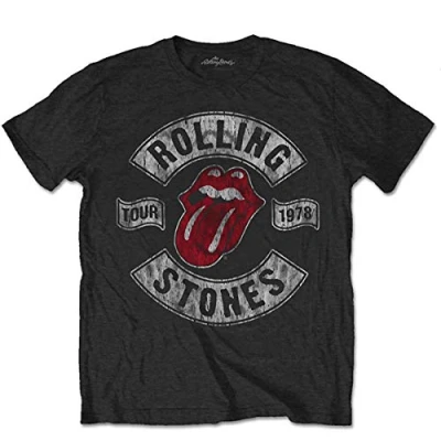 Image of The Rolling Stones Us Tour 1978 Official Tee T Shirt Mens Unisex (X Large) Black