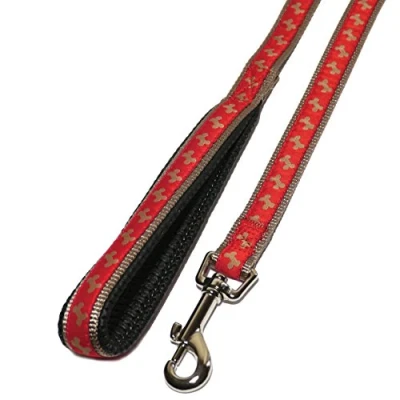 Image of Rosewood Wag n Walk Lead, 3/4 inch, Red/ Beige