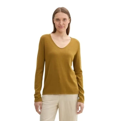Image of TOM TAILOR Women&#039;s 1012976 Pullover Sweater, 25988 Covert Khaki, S
