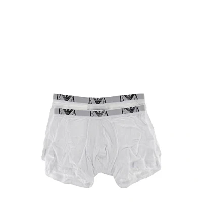 Image of Emporio Armani ERROR:#REF! Essential Monogram Pack Of 2 Boxer Shorts, White, S UK