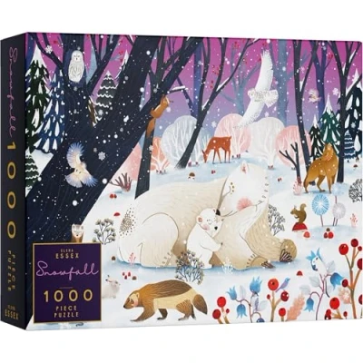 Image of Elena Essex jigsaw Puzzle Snowfall / 1000 piece puzzles for adults/jigsaw adults Family Snowy Scene Winter puzzle/Size 70x50cm