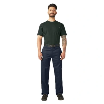 Image of Dickies Men&#039;s Double Knee Work Trousers, Dark Navy, W40/L34