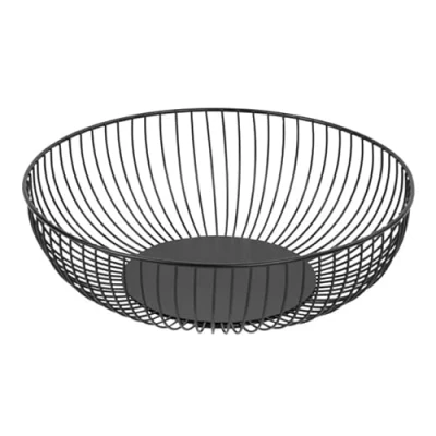 Image of nisbets limited Olympia Wire Food Display Bowl Round Black 285x85mm, Iron