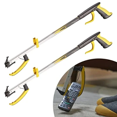 Image of 2 Pack The Helping Hand Company Classic PRO Reacher Grabber x 32 inch / 81cm. Long Handled Stick for Elderly, Disabled, Reaching Aid Anyone Struggling When Bending and