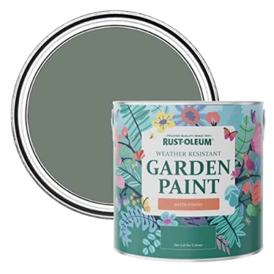 Image of Rust Oleum Green Mould Resistant Garden Paint In Satin Finish Serenity 2.5L