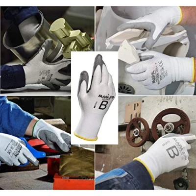 Image of Krytech 579 PU Cut Resistant Protective Safety Work Gloves Low B (EN388), Workman, Mechanics, Builders, Site, Construction White Size 11 (XXL) (1 Pair)