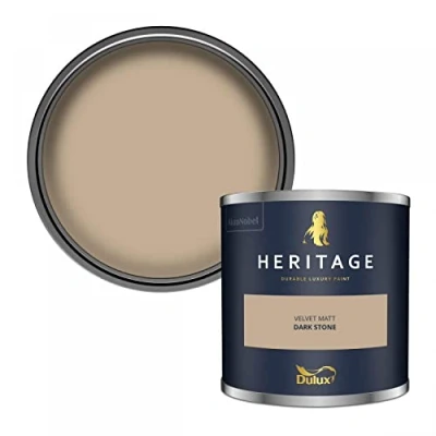 Image of Dulux Heritage Velvet Matt Paint, Dark Stone 125ml
