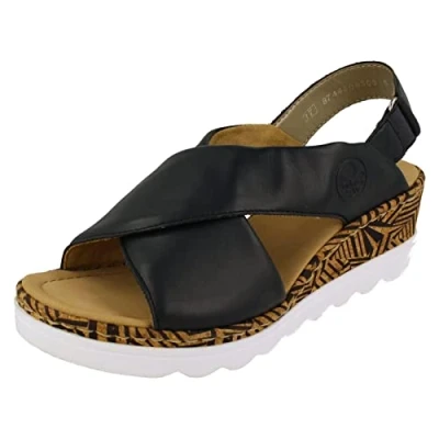 Image of Rieker Women&#039;s 67189 Sandal, Blue, 6.5 UK