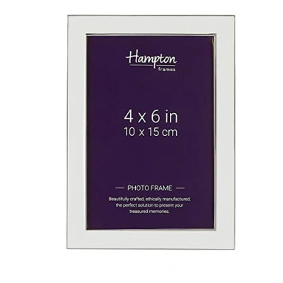 Image of Hampton Frames ANNABEL Silver Plate Photo Frame with White Enamel Inlay 4x6 (10x15cm) ANN46WH,Silver and