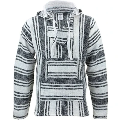 Image of Siesta Mexican Baja Jerga Hoody White &amp; Black (X Large)