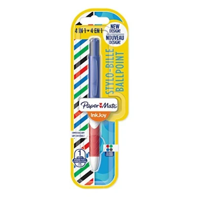 Image of Paper Mate InkJoy Quatro Retractable Ballpoint, Medium Point, White, Standard Coloured Inks