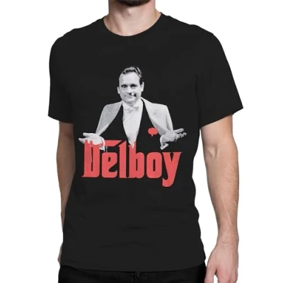 Image of Only Fools and Horses Mens Tshirt Delboy T Shirt Novelty Shirts Sizes Small to XX Large Black Medium