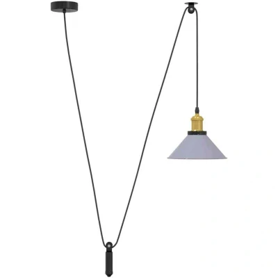 Image of vidaXL Pendant Lamp Height Adjustable E27 Gloss Grey Ø 22 cm Metal