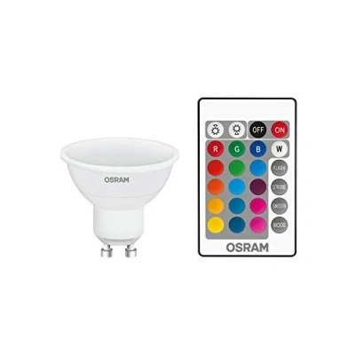 Image of Osram LED Retrofit RGBW Remote Control Lamps Pack of 4 x Bulb, E27 Socket, Cool White, 4000 K, 7 W, Equivalent to 60 Opaque, One Size
