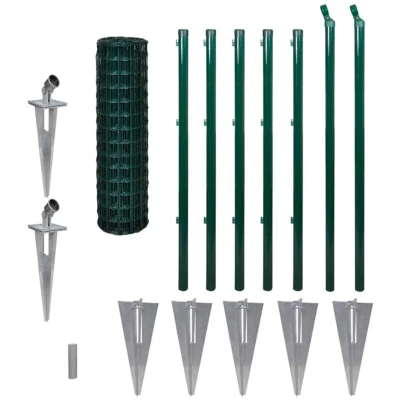 Image of vidaXL Euro Fence Steel 10x1 m Green