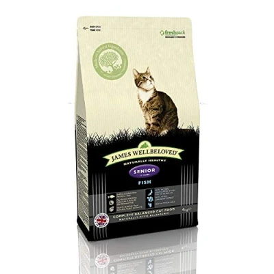 Image of James Wellbeloved Complete Dry Senior Cat Food Ocean White Fish and Rice, 4 kg