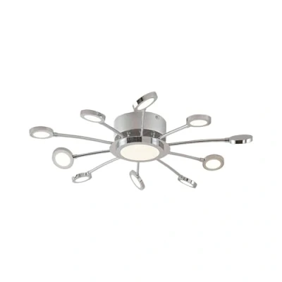 Image of Lindby Chrome plated Meru LED ceiling light, CCT