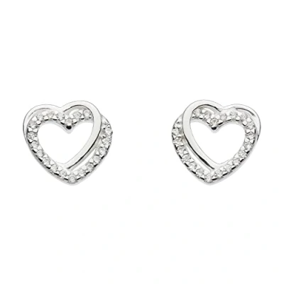 Image of Dew Sterling Silver and Cubic Zirconia Entwined Heart Stud Earrings 3706CZ