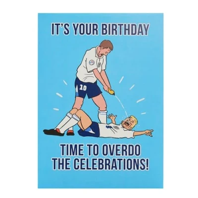 Image of UK Greetings Birthday Card For Him/Friend &#039;Gazza Dentist&#039;s Chair&#039; Design Football Fans