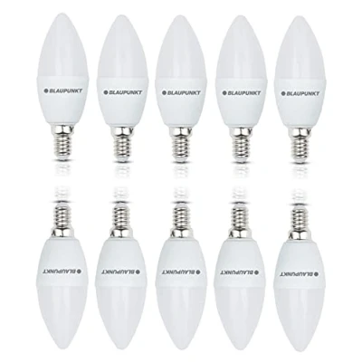 Image of Blaupunkt LED E14 Light Bulb Candle Daylight Lighting 7W Small Edison Screw Equivalent of 50W Frosted Natural White 4000K 595 Lumens Energy and Cost Saving Pack 10