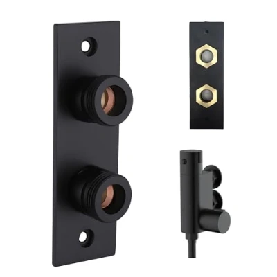 Image of TC Mini Douche Shattaf Shower Valve Front FIX Easy Fixing Plate Bracket Matt Black Install Tightens from The of
