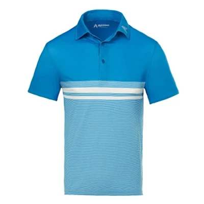 Image of Royal &amp; Awesome Block Blue Golf Polo Shirts for Men, Tops Men&#039;s Shirts, Mens