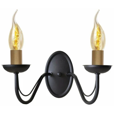Image of Helam Malbo Candle Wall Lamp Black, Patina 32cm