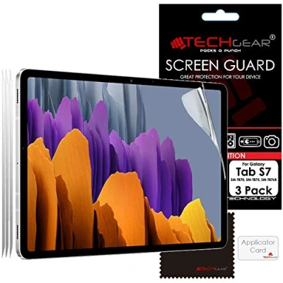 Image of TECHGEAR 3 Pack Galaxy Tab S7 11.0&quot; Screen Protectors (SM T870 / SM T875), Ultra CLEAR Protector Guard Cover Designed for Samsung