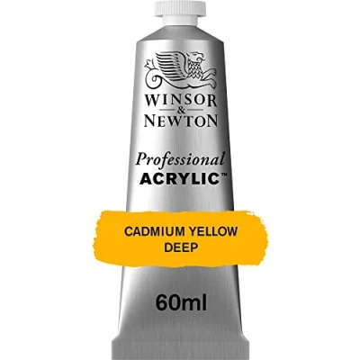 Image of Winsor &amp; Newton Professional Acrylic Paint, Cadmium Yellow Deep, 60 ml Tube