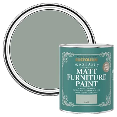 Image of Rust Oleum Green Furniture Paint in Matt Finish Leaplish 750ml