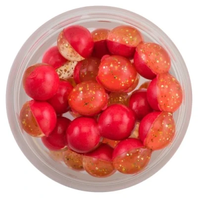 Image of Berkley PowerBait Power Clear Eggs Floating Fishing Bait, Gold Fl. Red, Irresistible Scent &amp; Flavor, Natural Presentation, Ideal for Trout, Steelhead, Salmon and More