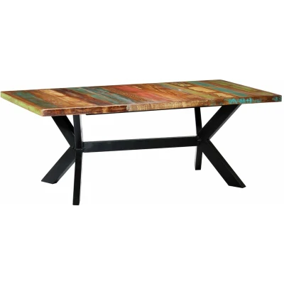 Image of vidaXL Dining Table 200x100x75 cm Solid Reclaimed Wood