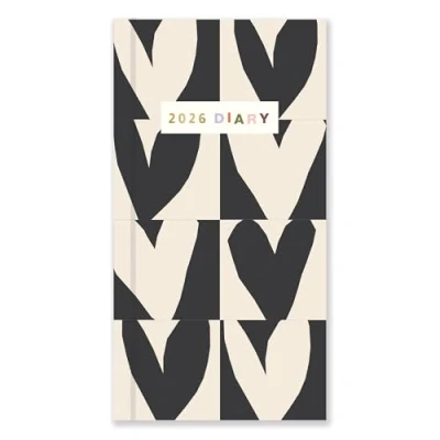 Image of 2026 Caroline Gardner Hearts &amp; Mixed Prints Slim Diary