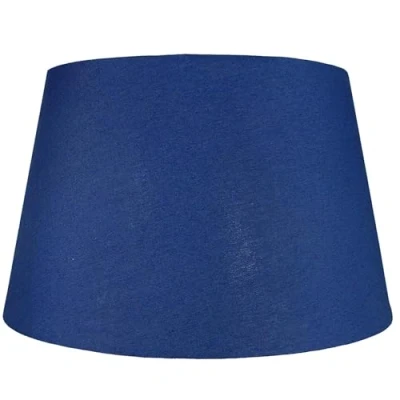 Image of Large Cotton Drum Shade Lampshade Pendant Light (Navy)