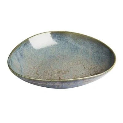 Image of nisbets limited Olympia Ember Blue Triangle Bowl 245x220mm 9.5&quot; (Box 4)