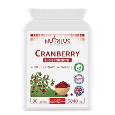 Image of Cranberry Extract 90 Tablets 5040mg High Strength One Daily UTI Prevention Urinary Tract, Bladder Support