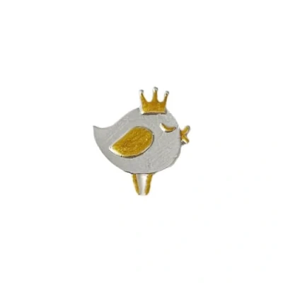 Image of sunjiaqi Silver Animal Chicken Enamel Pin Crown Princess Bird Brooch Cute for Backpacks Badges Hats Bags Lapel Pins Accessory Women Girls Kids Gift