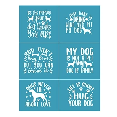 Image of MISUVRSE DOG LOVE Self Adhesive Silk Screen Printing Stencil Mesh Transfers
