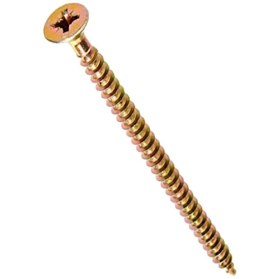 Image of ForgeFix Multi Purpose Single Thread Screws 5.0 x 80mm Zinc Yellow Passivated Box 100