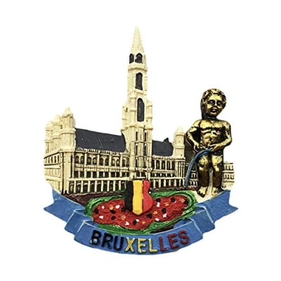 Image of 3D Brussels Belgium Refrigerator Fridge Magnet Tourist Souvenirs Handmade Resin Craft Magnetic Stickers Home Kitchen Decoration Travel Gift