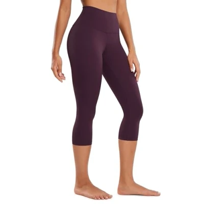 Image of CRZ Yoga Butterluxe 19&#039;&#039; High Waisted Capri Workout Leggings for Women Lounge Buttery Soft Pants Deep Purple 16