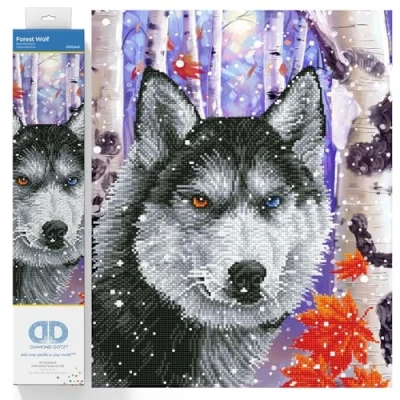 Image of DIAMOND DOTZ DD10 Intermediate Kit, Forest Wolf, 40 x 50 cm