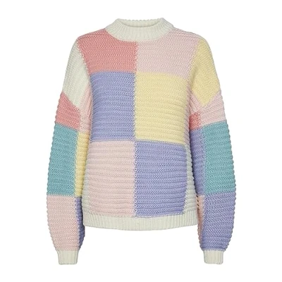 Image of PIECES Women&#039;s Pcjamie LS O Neck Knit Bc Sweater, Cloud Dancer, L