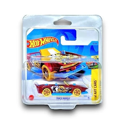 Image of Hot Wheels Track Manga (Maroon, Yellow &amp; Blue) 1/10 HW Art Cars 2023 15/250 (Short Card) COMES IN A KLAS CAR KEEPER PROTECTIVE COLLECTORS CASE HKK15