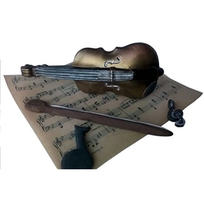 Image of Personalised Violin/Viola Handmade Set from Dark Belgian Chocolate Cake Decoration Topper PLEASE SEND YOUR PERSONALISATION INFORMATION BY SELECTING &quot;CONTACT SELLER&#039;&quot;IN ORDERS SECTION
