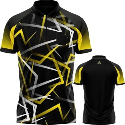 Image of Arraz Flare Dart Shirt, with Pocket Black &amp; Yellow 4XL (DS1887 4XL)