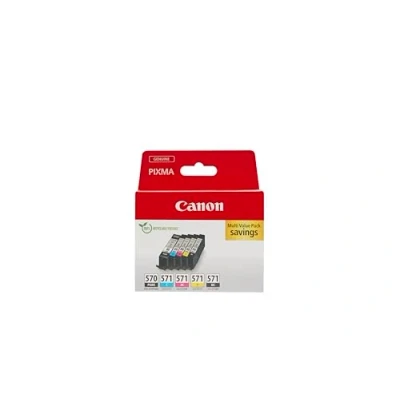 Image of Canon PGI 570 BK CLI 571 C M Y PGBK Pack of 5 cartridges (Black Cyan Magenta Yellow Office Black Colour) Genuine (Recycled Cardboard Multipack)