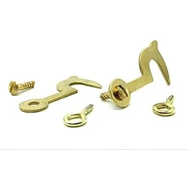Image of Deals in DIY TM 2 x Side Hooks &amp; Eyes 35MM Cupboard Door Catch Box Dolls House Latch Screws